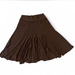 Chic Chocolate Brown Midi Skirt made in U.S.A for Women Boho Indie
